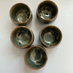 会津流紋焼　湯呑み　昭和レトロ　5客セットの画像