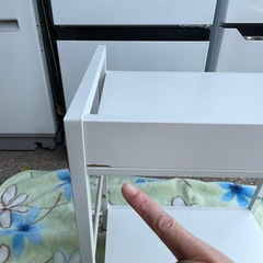 f●■棚/サイドテーブル/小さい棚・幅43×奥行30.5×高さ53cm・白の画像