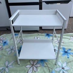 f●■棚/サイドテーブル/小さい棚・幅43×奥行30.5×高さ53cm・白の画像