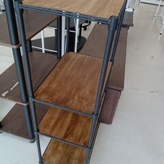 リユースのサカイ栃木店★ジモティ割あり★  ラック ブラウン×ブラック W44×D29×H98 クリーニング済み TC10217の画像
