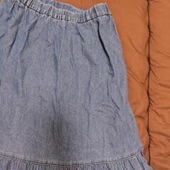 GU　デニムマキシスカート　ウエストゴムの画像
