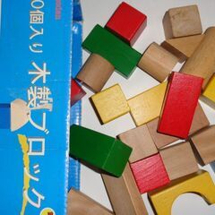 60個入り木製ブロック/Wooden IMAGINATION + TUMBLE TREE WOODS◎3歳以上★千葉県市原市手渡しの画像
