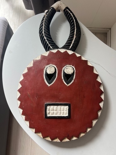 バウレ族 ゴリマスク 赤色 アフリカ仮面 民族美術