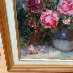 0814-083 絵画　油絵　静物画　薔薇の画像