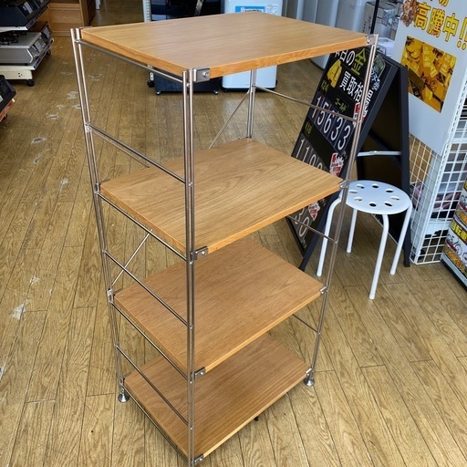 ☘️大人気☘️無印良品 ステンレスユニットシェルフ オープンシェルフ オーク材 極美品 No.2428 KE 