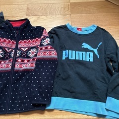 キッズ服セット フリーストレーナーパンツYシャツタートルネックベスト130 11の画像