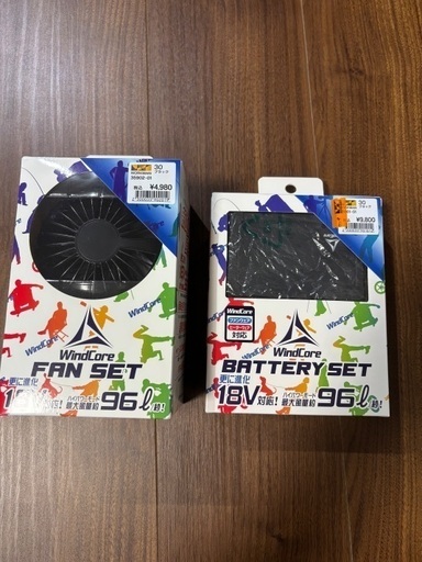 【ほぼ新品】ワークマンWind Coreファン、バッテリーセット