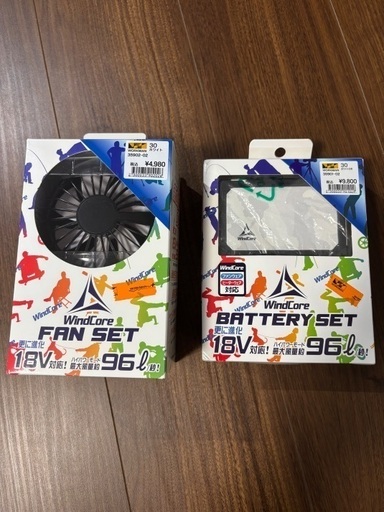 【ほぼ新品】ワークマンWind Coreファン、バッテリーセット