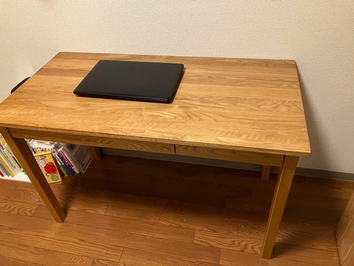 【廃盤品】　無印良品 無垢材のデスク（引出付）・オーク材