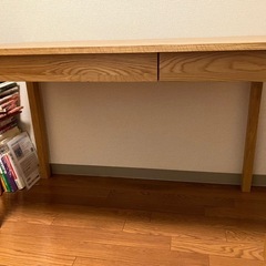 【廃盤品】　無印良品 無垢材のデスク（引出付）・オーク材の画像