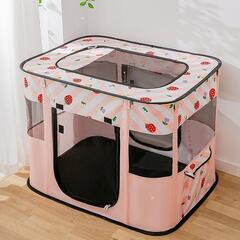 ペット用ゲージ　折りたたみ式　ピンク　Ｍサイズ　未使用品の画像