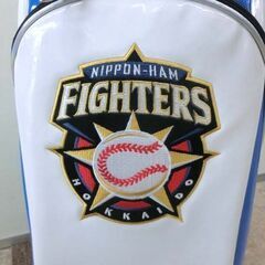 未使用品 北海道日本ハムファイターズ キャディバッグ 9.5型 NFCB-6271 48インチ対応 ホワイト レザックス 日ハム ゴルフ用品 札幌市 西区 西野店の画像