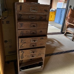 火鉢？と引き出しのセット　アンティークの画像
