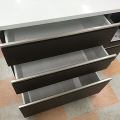 【ｼﾞｬﾝｸﾞﾙｼﾞｬﾝｸﾞﾙ金沢店】  ﾚﾝｼﾞ台 茶/ﾎﾜｲﾄ W120×D43×H86 クリーニング済み												の画像