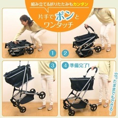 EcoCa エコカ 折りたたみ ショッピングカート キャリーカート ブラックの画像