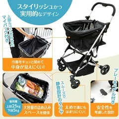 EcoCa エコカ 折りたたみ ショッピングカート キャリーカート ブラックの画像