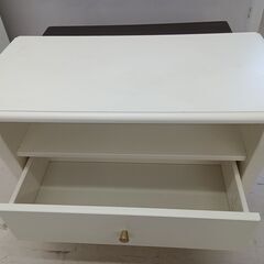 リユースのサカイ栃木店★ジモティ割あり★  TV台 ホワイト W75×D38×H52 クリーニング済み TC10222の画像