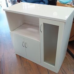 不二貿易　キッチンカウンター　レンジ台　レンジボード　食器棚　白...