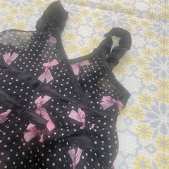 90cm りぼん付きレースワンピースの画像