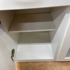 レンジ台　1枚扉　ホワイト　変色有りの画像