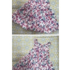 90cm 水玉花柄ワンピース 3点setの画像