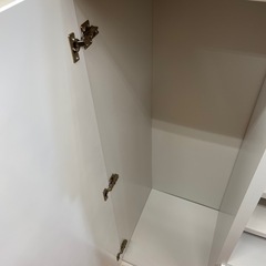 キャビネット　1枚扉　2段引き出し　ホワイトの画像