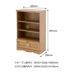 アンティーク調シェルフ 90x58x30の画像