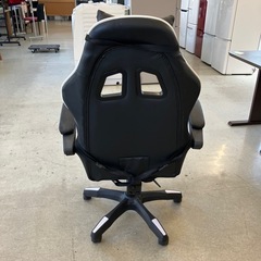 K2508-151 ゲーミングチェア オットマン付き ブラック/ホワイト キズ汚れ有りの画像