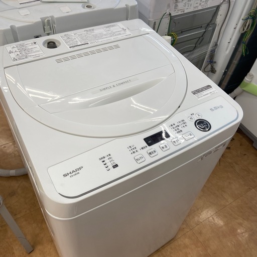 SHARP 全自動洗濯機　ES-GE5E-W
