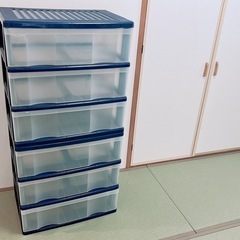 無料 衣装ケース 3段 × 2台（重ねて使用可・幅60cm）の画像