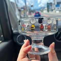 スヌーピー、ガラス皿の画像