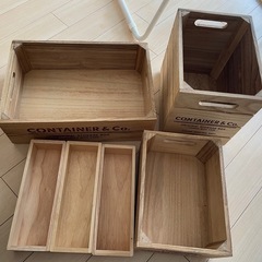 木材　収納ケースの画像