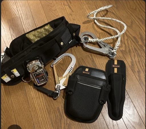 タジマ　FUJIYA 腰道具胴当てベルト用2丁がけセットツールバックつき