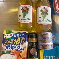 グレープシードオイル、ツナ缶、スパゲッティ等セットの画像