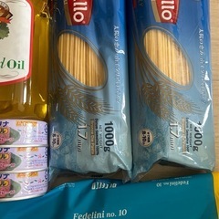 グレープシードオイル、ツナ缶、スパゲッティ等セットの画像
