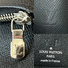 ルイヴィトン小銭入れ付長財布ポルトフォイユ・ブラザタイガ黒メンズロングウォレット男性用紳士財布LOUIS VUITTONフランス製の画像