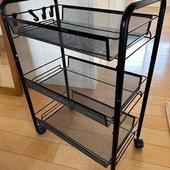 ワゴン スチールラック ブラックの画像