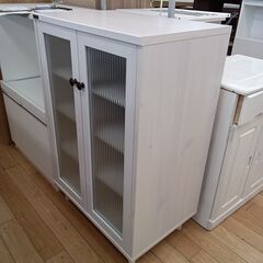★リユースのサカイつくば店★TK6181  レンジ台 アイボリー H90×D40×W60 クリーニング済みの画像