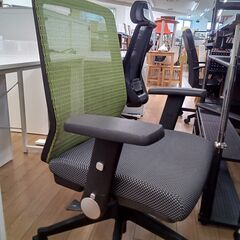 ★リユースのサカイつくば店★TK6184  ワークチェア グリーン/ブラック H95×D67×W66 クリーニング済みの画像