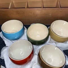 昭和レトロ　　五色湯呑みの画像