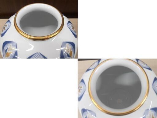 ノリタケ 壷 花器 白磁 金彩 草花柄 高さ18㎝ USED品 花瓶 Noritake 日本製 フラワーベース 苫小牧西店