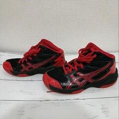 asics　ブラックレッド　バスケットシューズ　キッズ用　20.5cmの画像