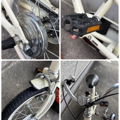 子供用自転車14インチ☆ヘルメットと補助輪付き♪アサヒで購入♪の画像