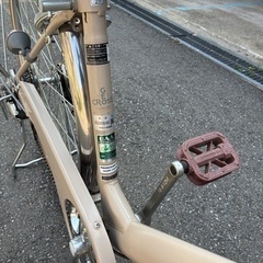 【美品】自転車 27型 6段ギア/グレージュ色の画像