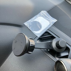車用スマートフォンマウント マグネットホルダー サイドダッシュベントスタンド ノンブロッキングダッシュボード曇り止め エアベントクランプ クリップベースアダプター ブラケットの画像