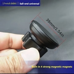 車用スマートフォンマウント マグネットホルダー サイドダッシュベントスタンド ノンブロッキングダッシュボード曇り止め エアベントクランプ クリップベースアダプター ブラケットの画像