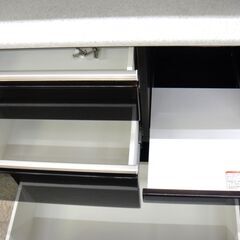 NITORI ニトリ キッチンボード 大型 食器棚 アルミナ2 140KB ダークブラウン 美品の画像