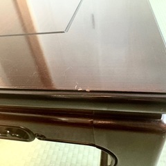 平安家具・昭和レトロ座卓｜天然木アサメラ材・脚取り外し可の画像