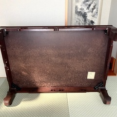 平安家具・昭和レトロ座卓｜天然木アサメラ材・脚取り外し可の画像