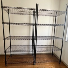 2台セット　ブラック　W90cmxH180cmx奥45cm　の画像